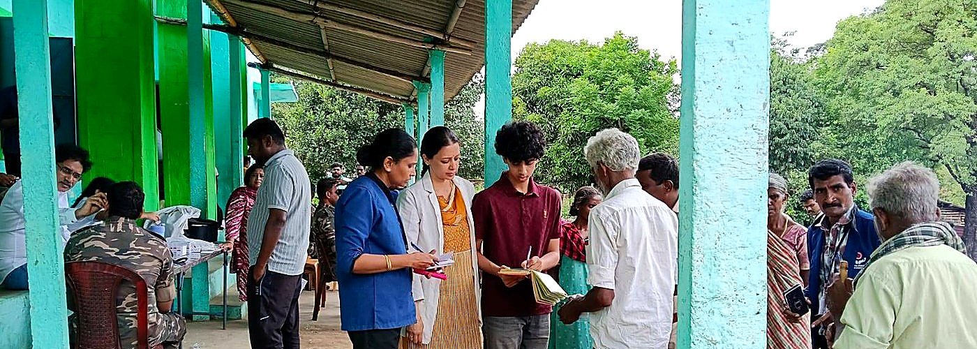 Patients registering at a Netra Jyoti community eye camp